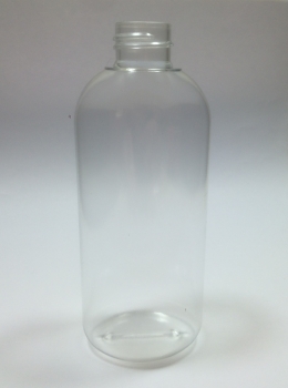 Kunststofflasche 200ml oval PET transparent, Mündung 24/410  Lieferung ohne Verschluss, bei Bedarf bitte separat bestellen!